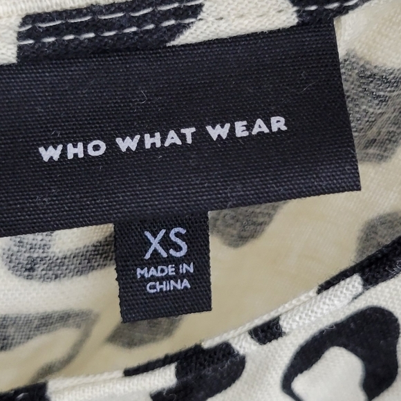 NWT Who What Wear Linen Dress Leopard Print Short Flutter Sleeve Size Xsmall - Picture 4 of 6